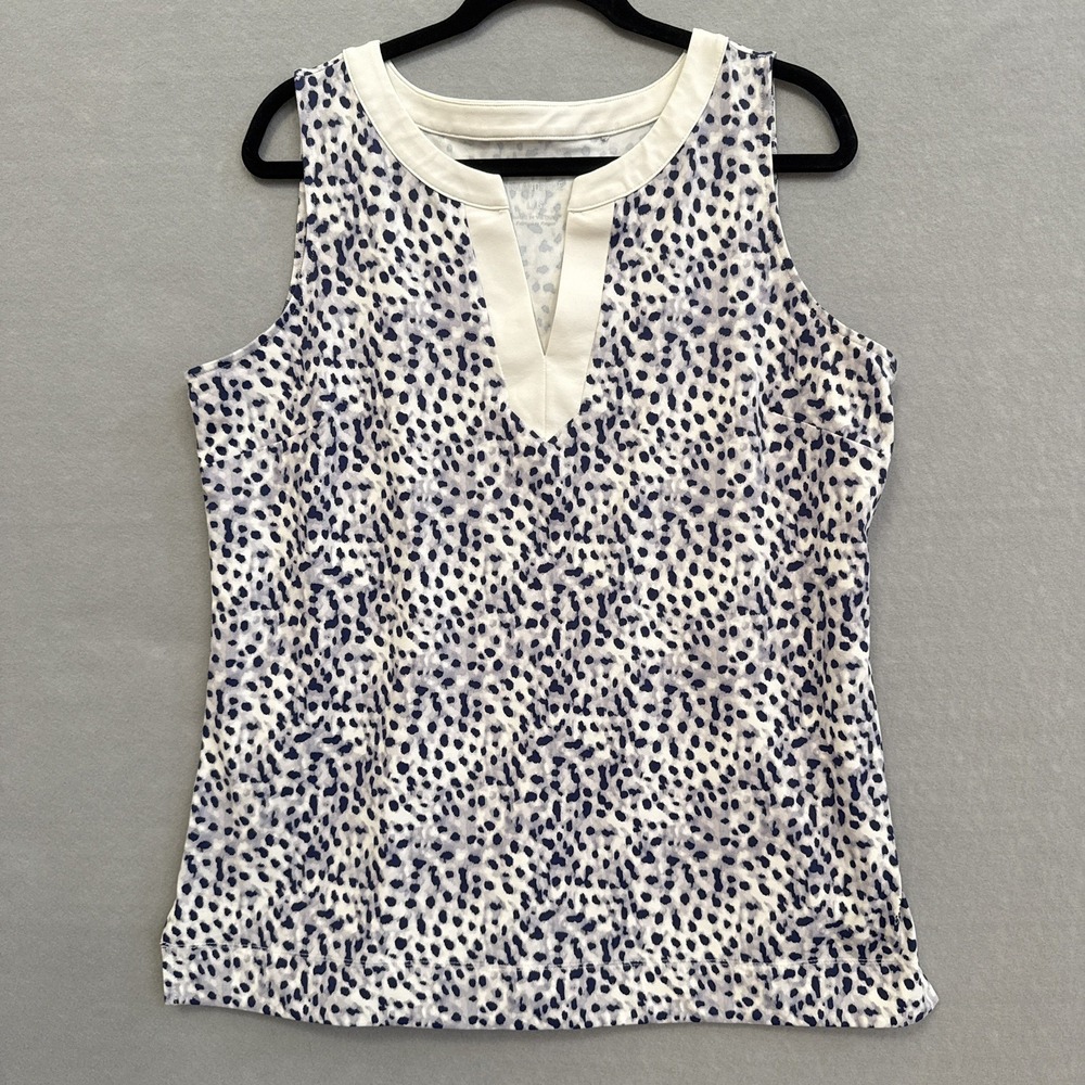 Tommy Bahama IslandZone Leopard Tunic Top UPF Women's Large Vacation Golf T